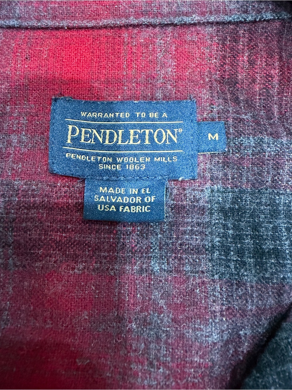Pendleton Red and Black Plaid Wool Shirt Jacket - Picture 3 of 9